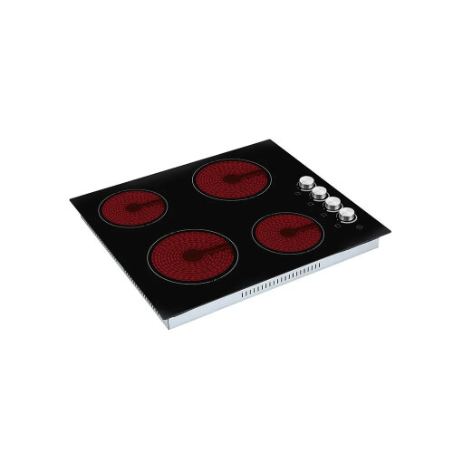 Teknix BITK260CHK - Black 60cm Ceramic Hob - 4 Zones - Knob Control 2