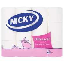 Nicky Ultrasoft Toilet Rolls Soft Embossed - 24 Toilet Rolls