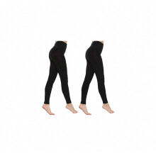 Paar schwarze, warme Winter-Fleece-Strumpfhosen für Damen (400D) – Überraschungsgeschenk