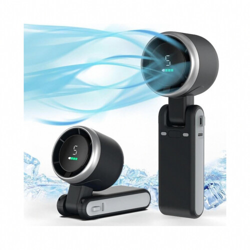 Foldable Handheld Fan With 5 Speeds, 5000 Mah, Usb Rechargeable._Surprise Gift 1