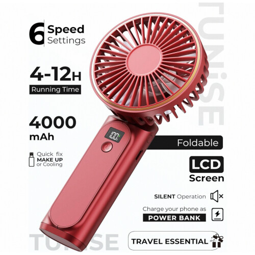 Φορητός Ανεμιστήρας Χειρός, 4000 Mah, 6 Ταχύτητες 1