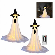 2-Pack Halloween Ghost Decoration With Remote Control And Height-Adjustable String Lights Compatible Porch/Garden – Compatible With S1_Surprise Gift