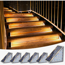 Volisun Solar-Powered Stair Lighting 6-Pack, Solar-Powered Outdoor Stair Lighting,_Surprise Gift