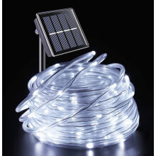 Waterproof Solar-Powered Led Light String, 12 Meters Long, 100 Leds, Cool White Light, Compatible Outdoors, Garden, Yard, Party, Wedding, Christmas (