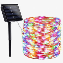 30-Meter Long Solar-Powered String Light With 300 Leds, Waterproof, 8 Settings, Multi-Colored, Compatible Outdoor Lighting In Trees, Gardens, And At