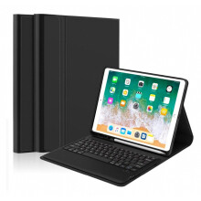 Ultra-Thin Pu Leather Keyboard Case, Compatible With Ipad Pro 12.9-Inch 2017/2015 (1St And 2Nd Generation), Black, With Pen Holder._Surprise Gift
