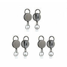 Stuks Stevige Uitschuifbare Badgehouder Rollen, Metalen ID-badgehouder met Riemclip, Sleutelhanger Compatibel met Naamkaartje Sleutelhanger_Verrassin