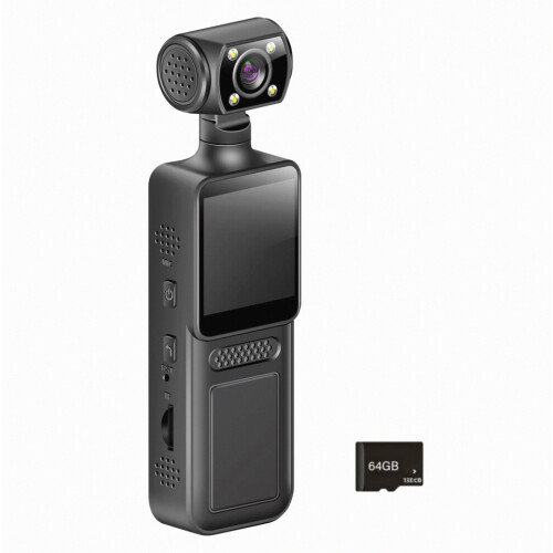 Portable 4K Body Camera With 180 Rotating Lens_Surprise Gift