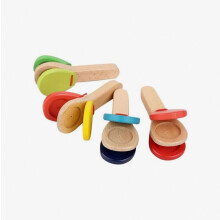 Houten percussie-instrument, geschikt voor jongens en meisjes, van castagnetten - Pedagogisch waardevol, bevordert muzikale ontwikkeling en hand-oogc