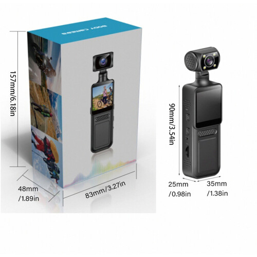 Portable 4K Body Camera With 180 Rotating Lens_Surprise Gift 2