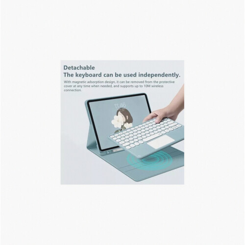 Round Touchscreen Keyboard Case Compatible Ipad 10.2 Inch (9Th Generation)_Surprise Gift 2
