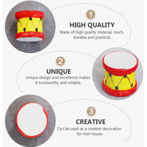 Robust Mini Drum Set With Decorative Drumsticks, Various Colors, Synthetic Material_Surprise Gift 1
