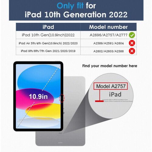 Λεπτή θήκη Smart Keyboard συμβατή με iPad 10 (10, 1
