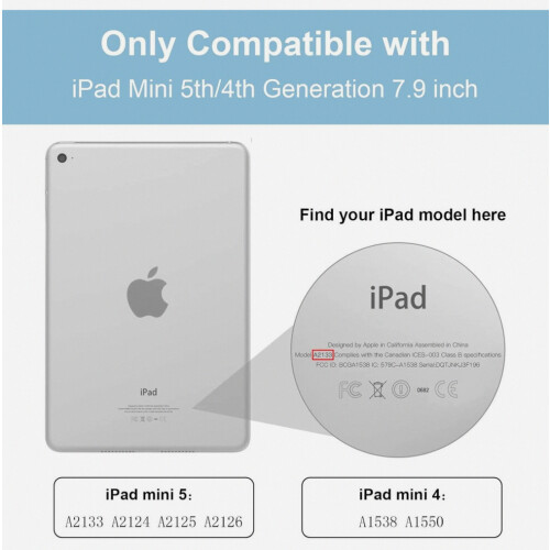 Slim Smart Keyboard Case Compatible Ipad Mini 5/4/3 7.9 Inch Black_Surprise Gift 1