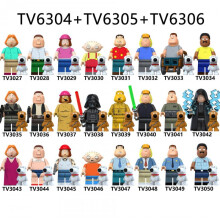 (3) Animation Series Funny Peter Building Block Figure Toy, Creative Desk Decor, Compatible with Major Blocks, for Kids Adults Collectors