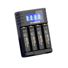(4-slot) 1.5V Lithium Battery AA 4070mWh High Capacity Rechargeable Batteries for Electronic Door Locks, Toys, Remote Controls