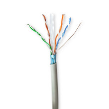 Síťový kabel Roll | CAT6 | Stranded | F/UTP | CCA | 100,0 m | Vnitřní | Kulatý | PVC | Šedá | Dárková krabička