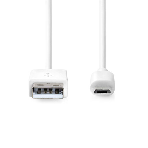 USB kabel | USB 2.0 | USB-A samec | USB Micro-B samec | 480 Mbps | Poniklovaný | 2,00 m | Kulatý | PVC | Bílá | Box