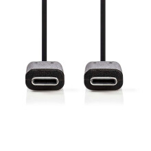 USB kabel | USB 3.2 Gen 1 | USB-C samec | USB-C samec | 60 W | 4K@60Hz | 5 Gbps | Niklovaný | 2,00 m | Kulatý | PVC | Černá | Zabalené v krabici