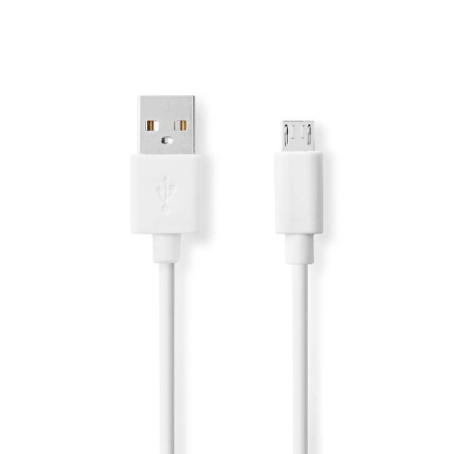 USB kabel | USB 2.0 | USB-A samec | USB Micro-B samec | 480 Mbps | Poniklovaný | 2,00 m | Kulatý | PVC | Bílá | Box 1