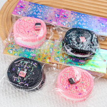 (Black 60g) Jumbo Oreo Fake Food Squishy Toy Stress Relief Adult Decompression Novelty Gift Creative Model Decor