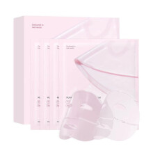 (single piece) Pink Collagen Face Mask, Split-Type Hydrating Facial Mask, Firming Anti-Wrinkle, Brightening Skin Care, 5 Pack