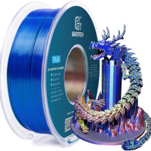 Filamento para impresora 3D tricolor de 1,75 mm, PLA sedoso con coextrusión rojo, azul y verde, acabado brillante similar al