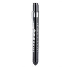 Linterna LED médica portátil con medidor de pupila, linterna compacta de bolsillo negra para enfermeras y médicos.