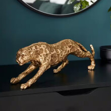 Statuetta decorativa di leopardo realistica, felino di grandi dimensioni dall'aspetto realistico, ideale per decorare mensole