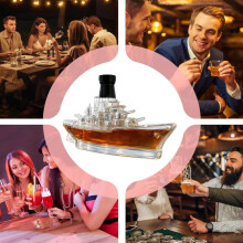 350 ml gruba szklana karafka ze szczelnym korkiem, przezroczysta pusta butelka na wino, brandy i whisky
