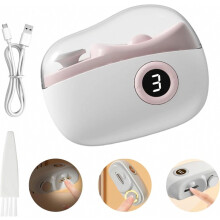 Elektrischer Nagelknipser für Fingernägel, 3-in-1 automatischer Nageltrimmer mit LED-Licht, wiederaufladbarer Knipser für Erwachsene