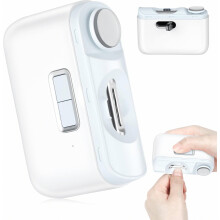 Elektrische nagelknipper, 2-in-1 nageltrimmer en -polijster met verlichting, draadloze nagelknipper met 2 snelheden voor baby's en ouderen.
