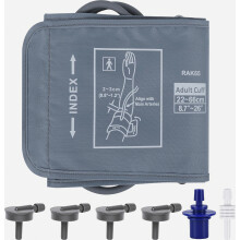 Bovenarm bloeddrukmanchet 22-66 cm, extra grote vervangingsmanchet met 6 aansluitadapters, XXL-manchet compatibel met