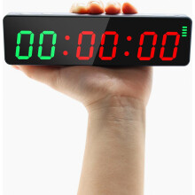 Mini Portable Gym Interval Timer, LED Digital Stopwatch with Battery, 12/24H Countdown Clock for Home Gym Garage Workout