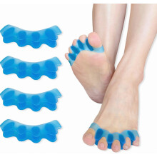 Separatori per dita dei piedi in gel di silicone, 2 paia, design a cinque fori per un comodo allineamento delle dita, protezione sovrapposta