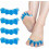 Silicone Gel Toe Separators, 2 Pairs, Five-Hole Design for Comfortable Toe Alignment, Overlapping Toe Protection, Blue 1