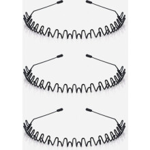 Set van 3 antislip metalen hoofdbanden met siliconen uiteinden, elastische sporthoofdbanden voor hardlopen, fitness, dik haar en meer.