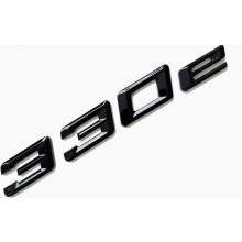 330e Black Glossy Front and Rear Boot Badge Logo Emblem Sticker with Adhesive Glue for Tuning