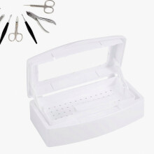 Sterilisatorbox aus Kunststoff für Nagelwerkzeuge, Pinzetten, Künstlerbedarf und Salonbedarf, langlebiger Desinfektionsbehälter mit Schale f