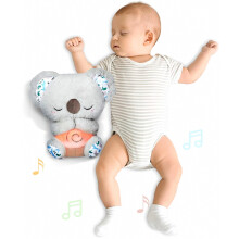 Koala Plush Toy with 10 Lullabies, Lights and Rhythmic Breathing, Soft Gift for Boys and Girls Aged 0 to 5 Years
