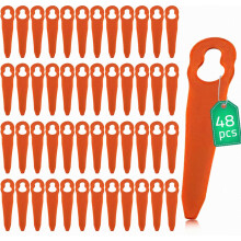 Lâminas de substituição para cortadores de plástico, pacote com 48 unidades, lâminas de reposição duráveis para aparadores de grama.