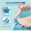 Silicone Gel Toe Separators, 2 Pairs, Five-Hole Design for Comfortable Toe Alignment, Overlapping Toe Protection, Blue 3