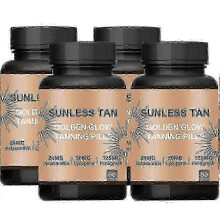 (4Bottles) Fast Sunless Tanning Solution: Tanning Pills with Carotenoid Blend for a Natural, Long-Lasting Glow
