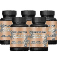 (5Bottles) Fast Sunless Tanning Solution: Tanning Pills with Carotenoid Blend for a Natural, Long-Lasting Glow