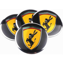 Conjunto de 4 Calotas Automotivas com Emblema de Burro, Adesivos para Calotas de Roda de 56 mm na cor Preta para Acessórios Automotivos
