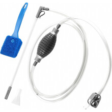 Aquarium-Reinigungsset mit Handpumpe, Scheuerschwamm und Bürste für Wasserwechsel im Aquarium und Filtersand