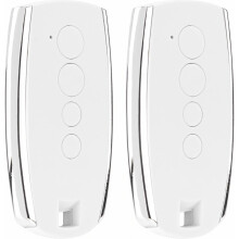Set van 2 afstandsbedieningen voor garagedeuren van King Gates Stylo 4K en Stylo 2K, 433 MHz, wit, compact ontwerp.