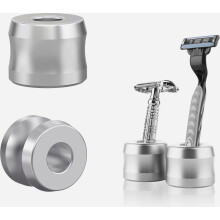Rasiererhalter, 18,5 mm Öffnung, Rasiererhalter aus Aluminiumlegierung fürs Badezimmer, Silber, 2er-Pack