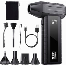 Alternativa ao spray de ar comprimido, soprador de ar elétrico com ventilador turbo de 200.000 RPM, bateria de 10.500 mAh, luz LED, design i
