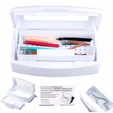 Tray Manicure Disinfection Box for Beauty Salon, Durable Sterilizing Storage Case for Tools